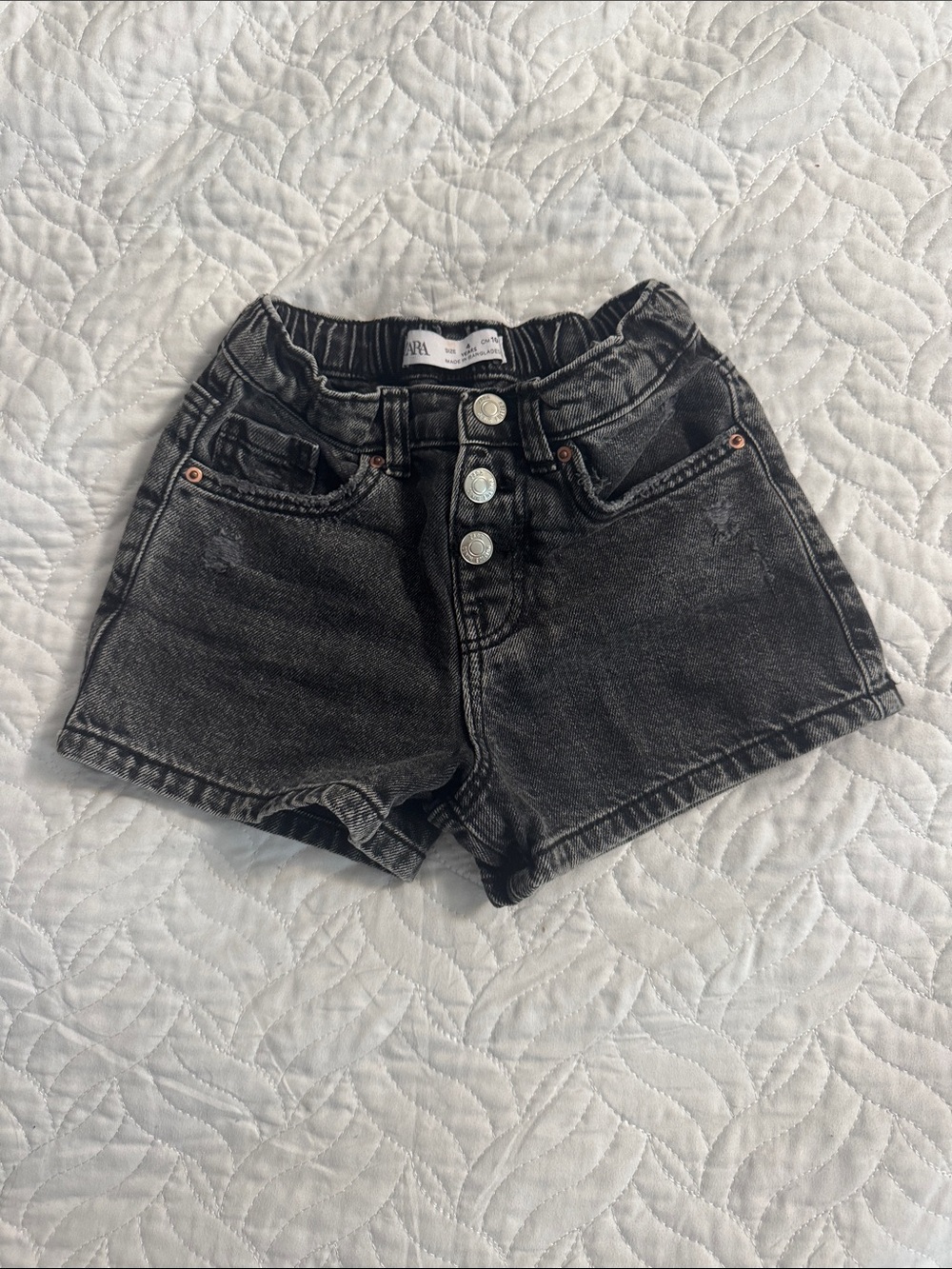 Ara Black Washed Denim Button-Fly Shorts